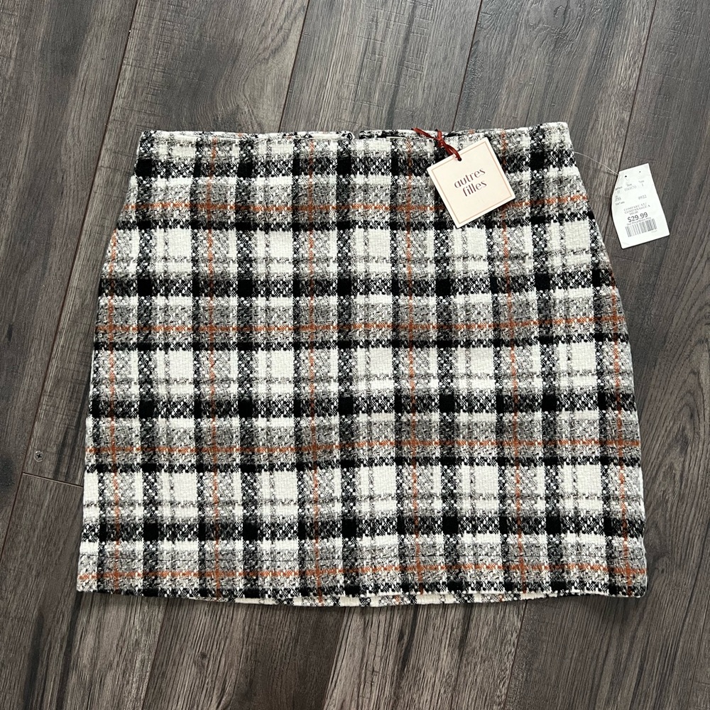 Wool Blend, Plaid Mini Skirt
